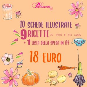 10 schede Blossomzine ricettario illustrato fiori e frutta insolita 18 euro_