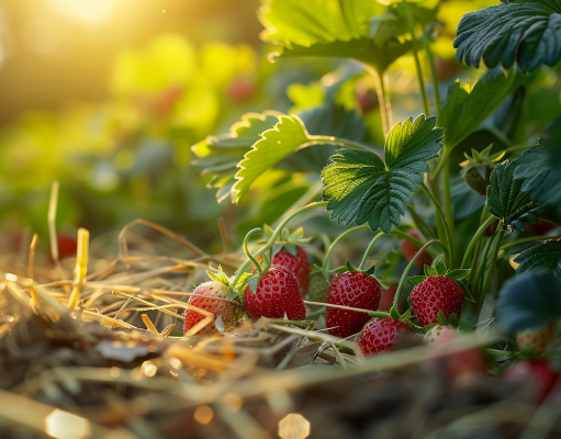 Idea chic per coltivare le fragole come in Francia, pacciamatura in paglia.